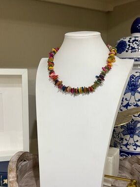 Colorful Rainbow Chip Bead Necklace